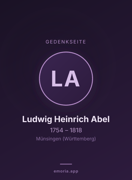 Gedenkportrait von Ludwig Heinrich Abel