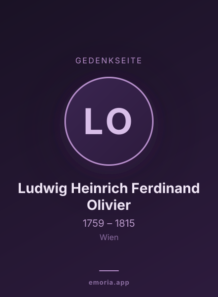 Gedenkportrait von Ludwig Heinrich Ferdinand Olivier