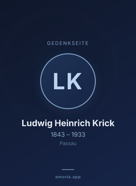 Gedenkportrait von Ludwig Heinrich Krick
