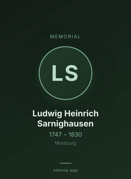 Memorial portrait of Ludwig Heinrich Sarnighausen
