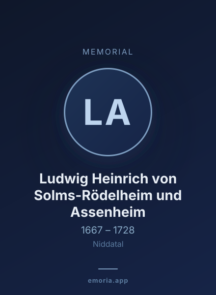 Memorial portrait of Ludwig Heinrich von Solms-Rödelheim und Assenheim
