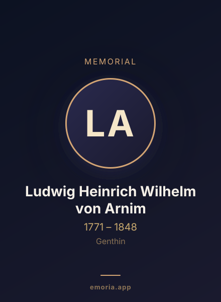 Memorial portrait of Ludwig Heinrich Wilhelm von Arnim