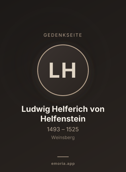 Gedenkportrait von Ludwig Helferich von Helfenstein