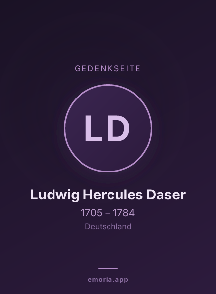 Gedenkportrait von Ludwig Hercules Daser