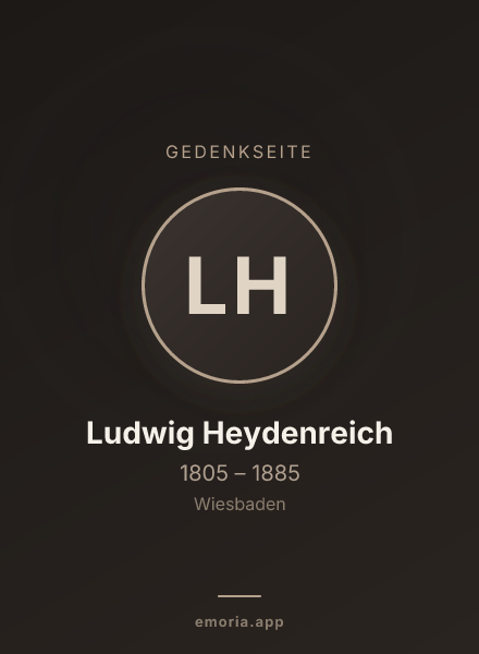 Gedenkportrait von Ludwig Heydenreich