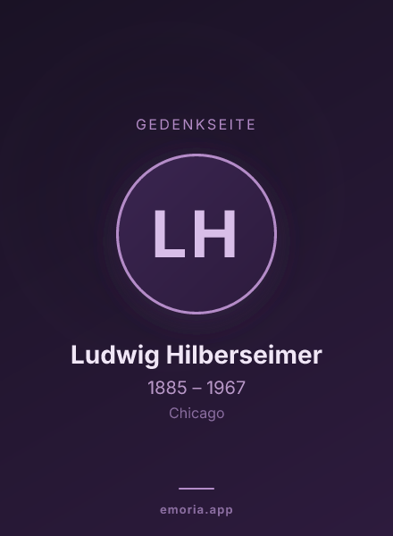 Gedenkportrait von Ludwig Hilberseimer