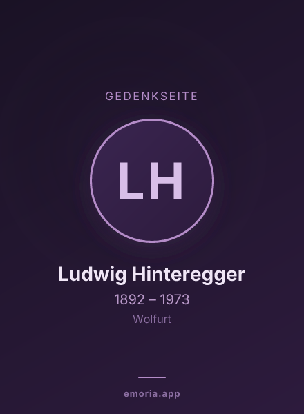 Gedenkportrait von Ludwig Hinteregger
