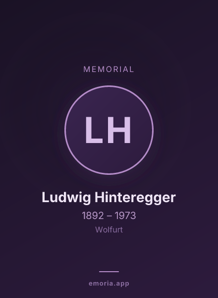 Memorial portrait of Ludwig Hinteregger