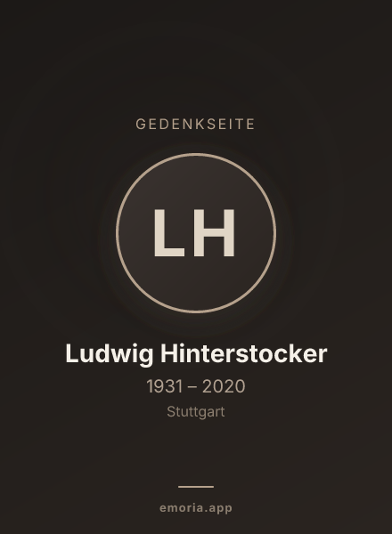Gedenkportrait von Ludwig Hinterstocker