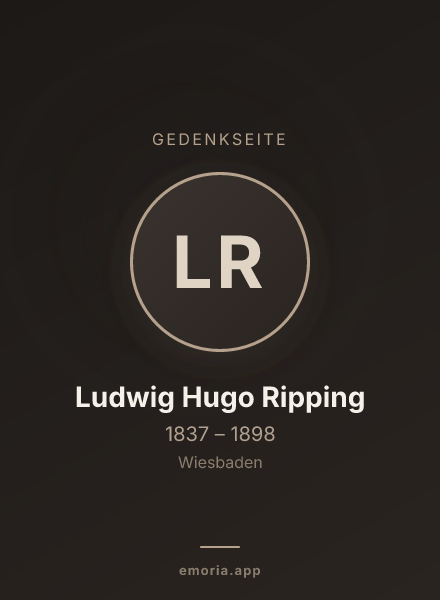 Gedenkportrait von Ludwig Hugo Ripping