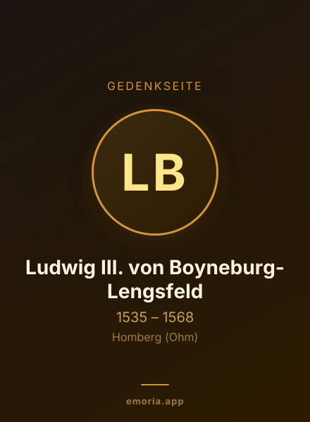 Gedenkportrait von Ludwig III. von Boyneburg-Lengsfeld