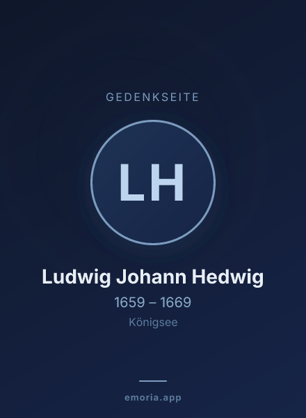 Gedenkportrait von Ludwig Johann Hedwig