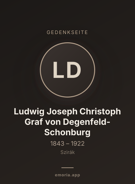 Gedenkportrait von Ludwig Joseph Christoph Graf von Degenfeld-Schonburg