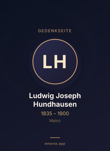 Gedenkportrait von Ludwig Joseph Hundhausen