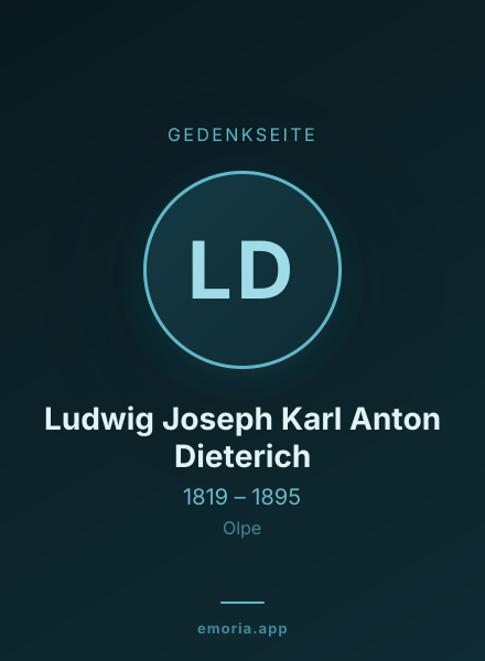 Gedenkportrait von Ludwig Joseph Karl Anton Dieterich