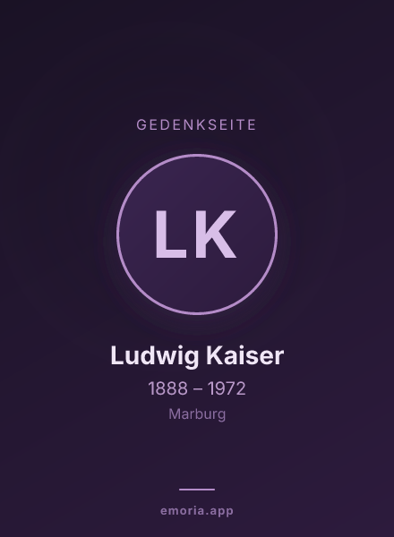 Gedenkportrait von Ludwig Kaiser