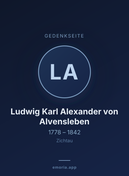 Gedenkportrait von Ludwig Karl Alexander von Alvensleben