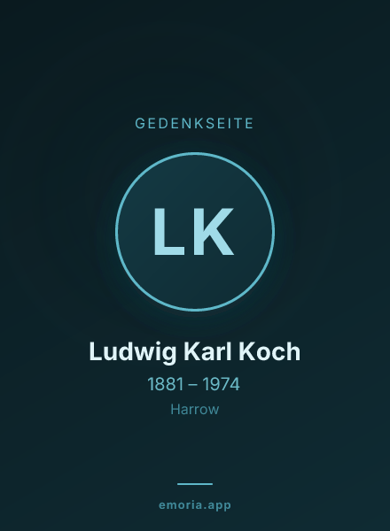 Gedenkportrait von Ludwig Karl Koch