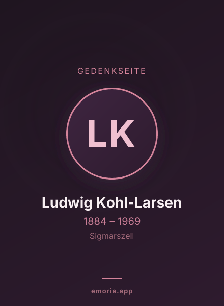 Gedenkportrait von Ludwig Kohl-Larsen