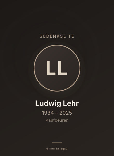 Gedenkportrait von Ludwig Lehr