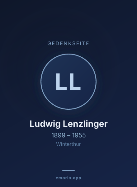 Gedenkportrait von Ludwig Lenzlinger