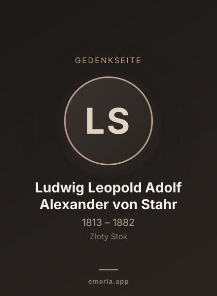 Gedenkportrait von Ludwig Leopold Adolf Alexander von Stahr