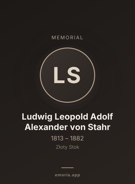 Memorial portrait of Ludwig Leopold Adolf Alexander von Stahr