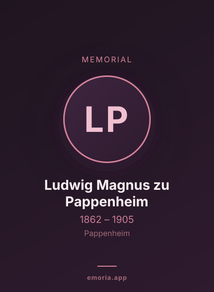 Memorial portrait of Ludwig Magnus zu Pappenheim