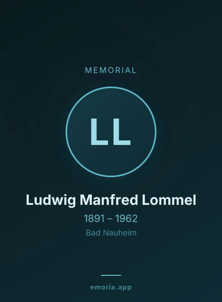Memorial portrait of Ludwig Manfred Lommel