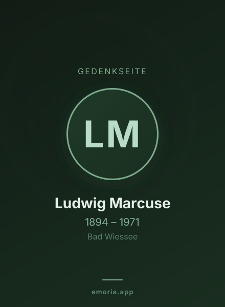 Gedenkportrait von Ludwig Marcuse