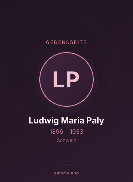 Gedenkportrait von Ludwig Maria Paly