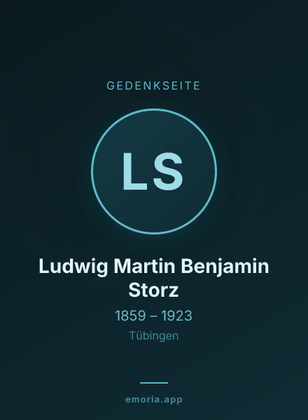 Gedenkportrait von Ludwig Martin Benjamin Storz