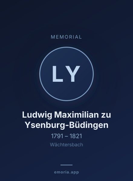 Memorial portrait of Ludwig Maximilian zu Ysenburg-Büdingen