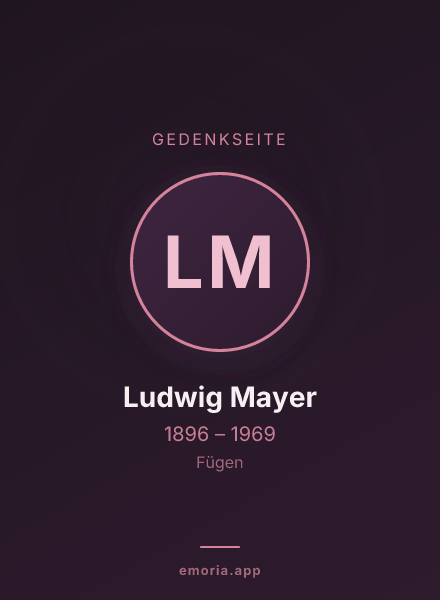 Gedenkportrait von Ludwig Mayer