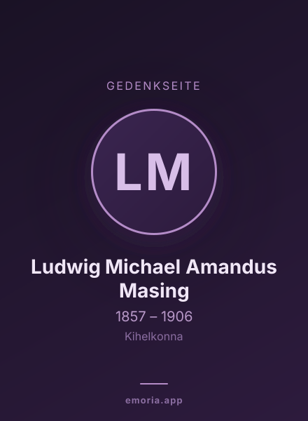 Gedenkportrait von Ludwig Michael Amandus Masing