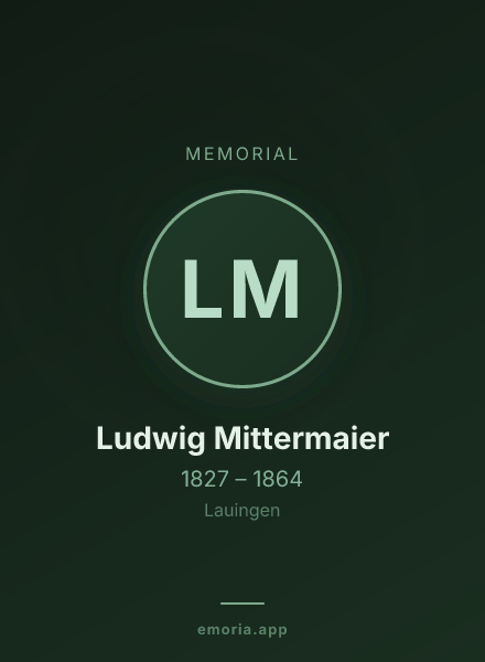Memorial portrait of Ludwig Mittermaier