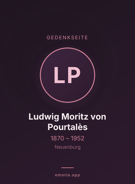 Gedenkportrait von Ludwig Moritz von Pourtalès