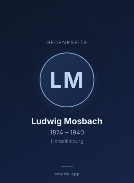 Gedenkportrait von Ludwig Mosbach