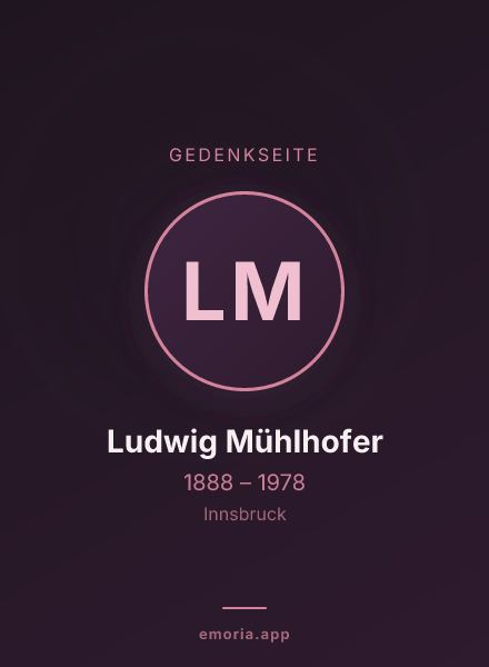 Gedenkportrait von Ludwig Mühlhofer