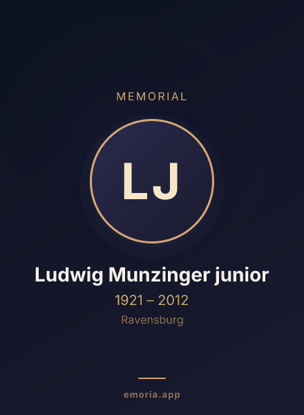 Memorial portrait of Ludwig Munzinger junior