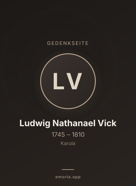 Gedenkportrait von Ludwig Nathanael Vick
