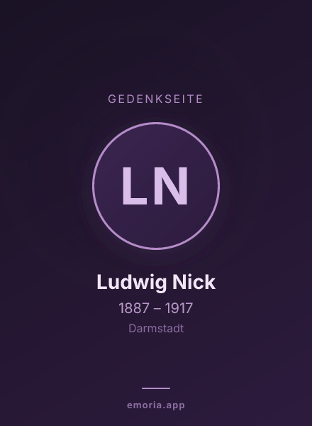 Gedenkportrait von Ludwig Nick