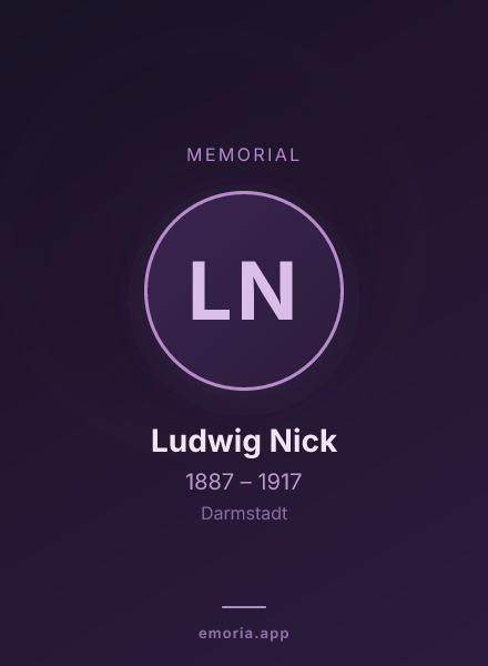 Memorial portrait of Ludwig Nick