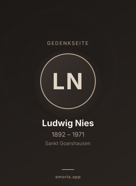 Gedenkportrait von Ludwig Nies
