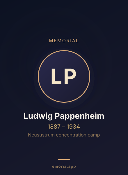 Memorial portrait of Ludwig Pappenheim