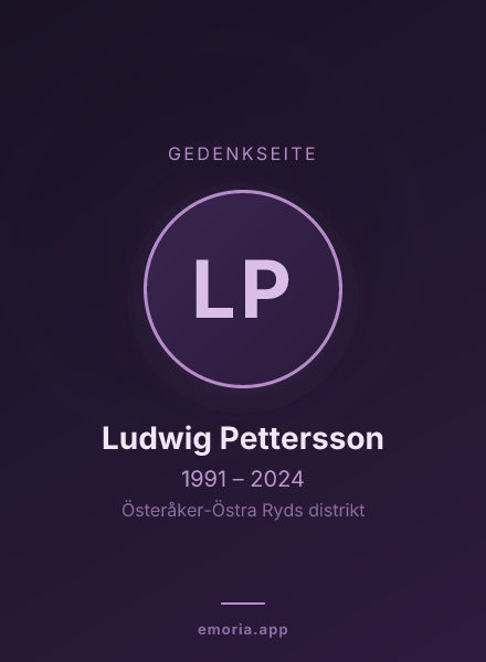 Gedenkportrait von Ludwig Pettersson