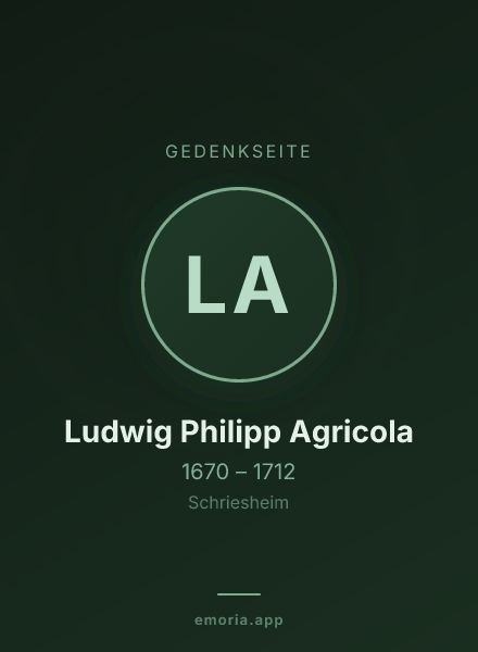 Gedenkportrait von Ludwig Philipp Agricola