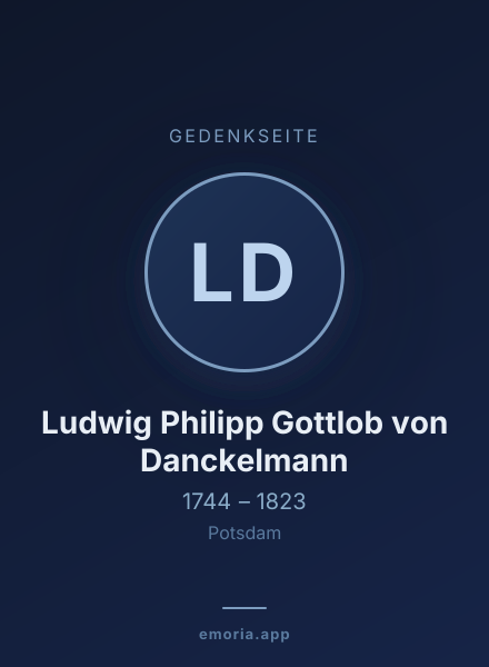 Gedenkportrait von Ludwig Philipp Gottlob von Danckelmann