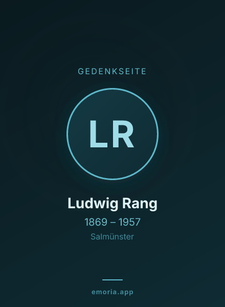 Gedenkportrait von Ludwig Rang