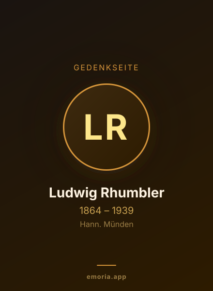 Gedenkportrait von Ludwig Rhumbler
